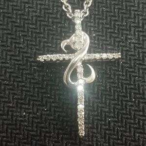 Open Heart Cross necklace